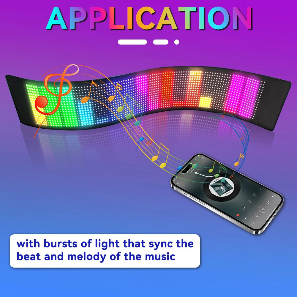 Programmable Flexible LED Matrix Panel Light Scrolling Animation Text Display Bluetooth Car Shop Bar Light Festival Advertising