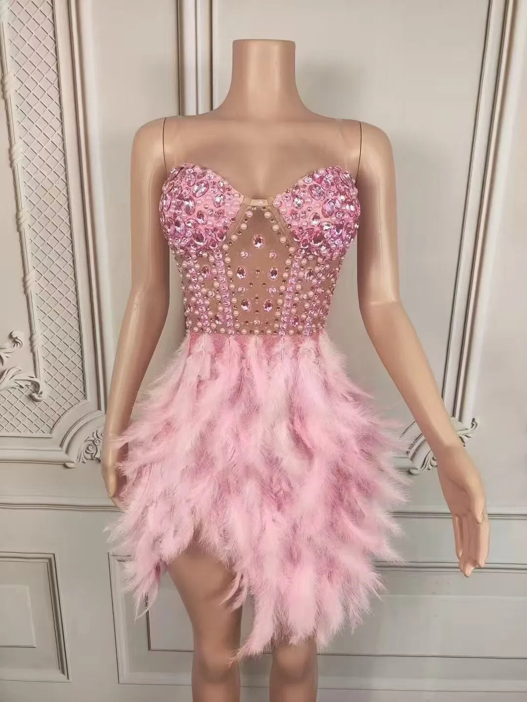 Premium Sense Rhinestone Fishtail Skirt Birthday High-end Light Luxury Dress Music Festival Female Singer Performance Clothes