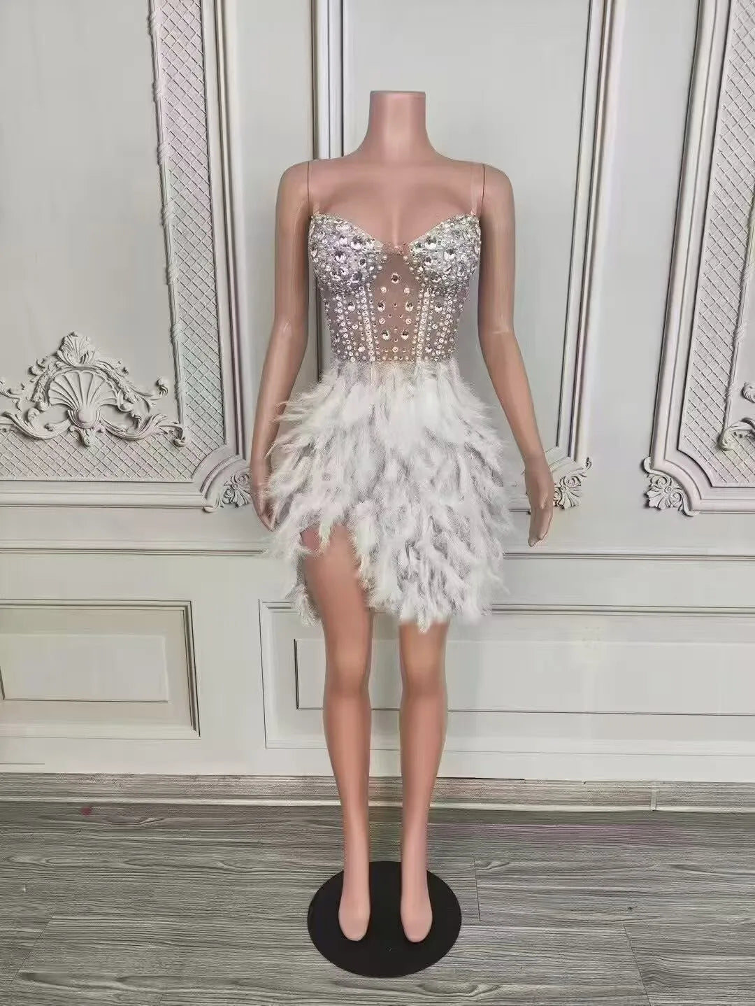Premium Sense Rhinestone Fishtail Skirt Birthday High-end Light Luxury Dress Music Festival Female Singer Performance Clothes