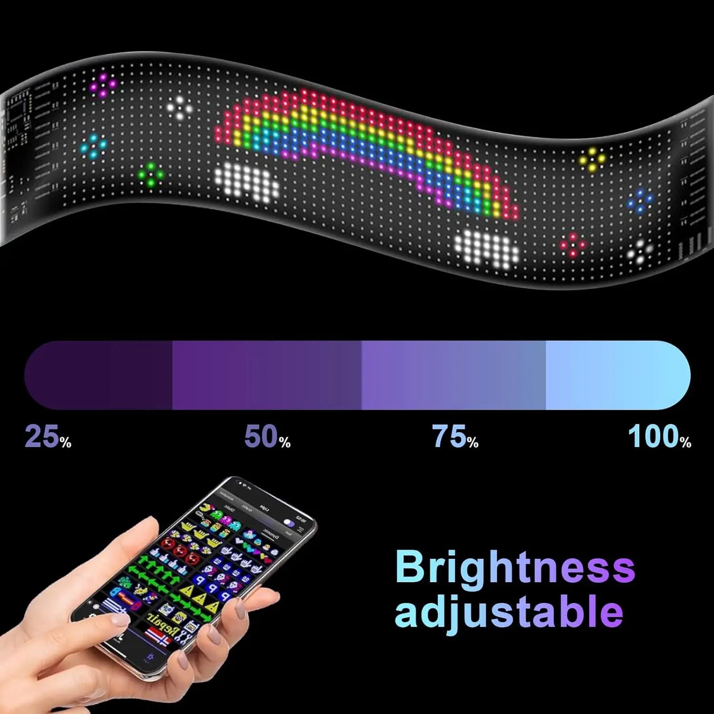 LED Sign Matrix Pixel Panel Scrolling Bright Led Eyes For Truck Signboard Flexible USB LED Car Sign Bluetooth App DIY Control