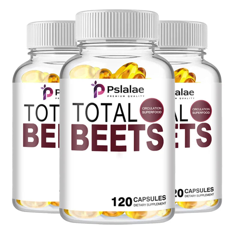 Total Beet Supplement - Promotes Circulation And Blood Flow, Heart Health - 120 Capsules