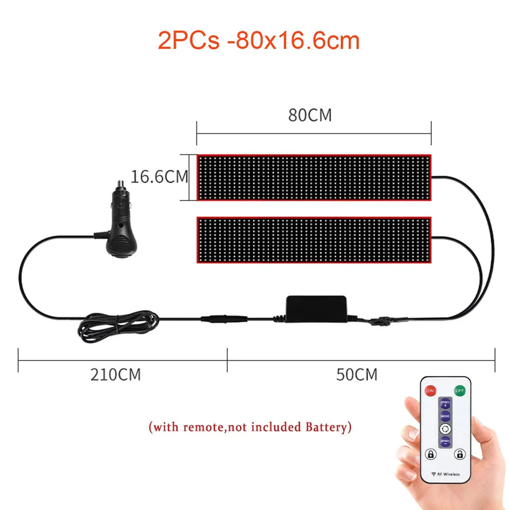 Car Truck Sign Board Devil's Eye Scrolling Animation LED Matrix Pixel Panel Remote Control LED Display Light Windshield Decor