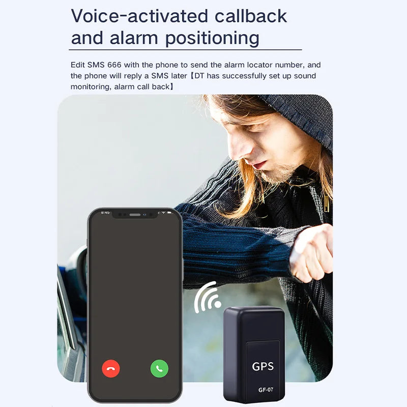 Mini GF07 GPS Tracker | Real-Time Tracking | Anti-Theft Alarm | Strong Magnetic Mount | SIM Message Positioner