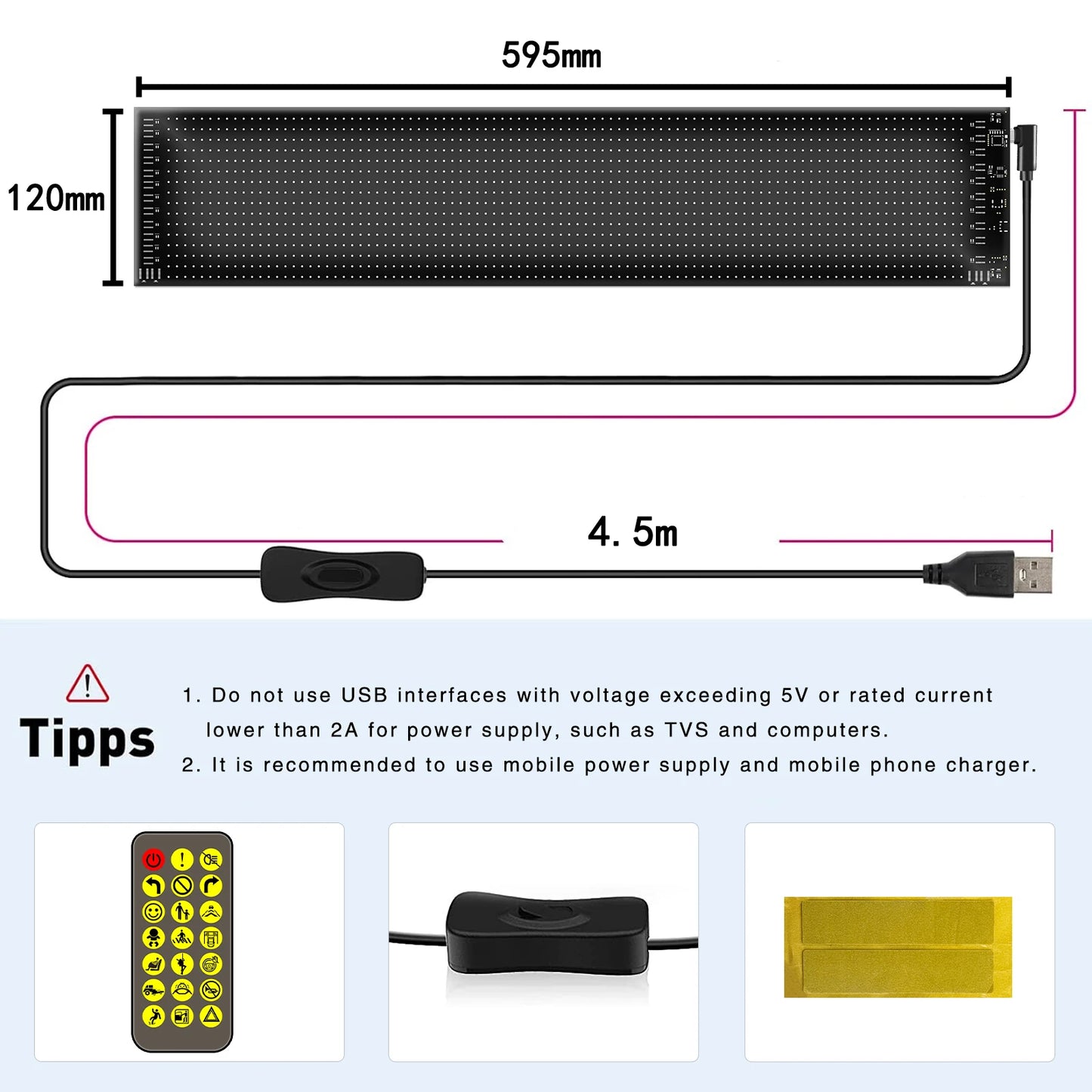 LED Sign Matrix Pixel Panel Scrolling Bright Led Eyes For Truck Signboard Flexible USB LED Car Sign Bluetooth App DIY Control