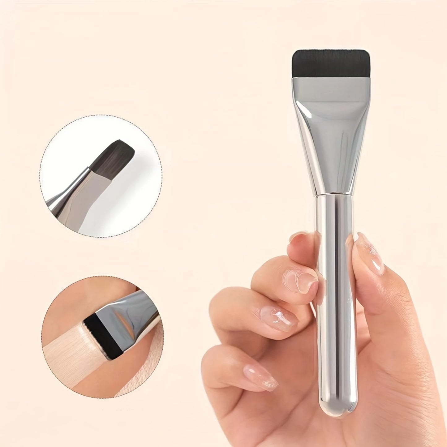 Multi-Use Foundation Brush - Nylon Bristle, Flawless Skin, Ergonomic Handle, Travel Friendly