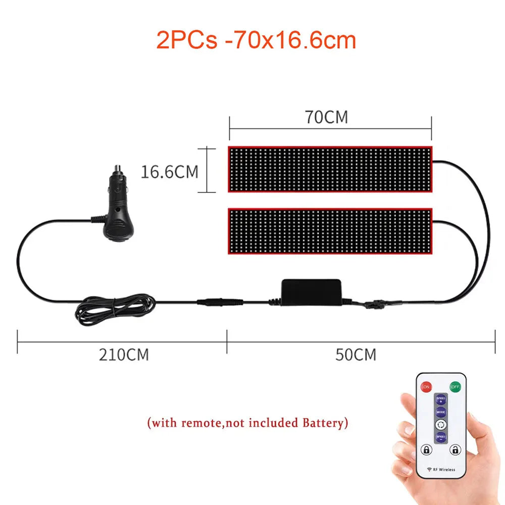 Car Truck Sign Board Devil's Eye Scrolling Animation LED Matrix Pixel Panel Remote Control LED Display Light Windshield Decor