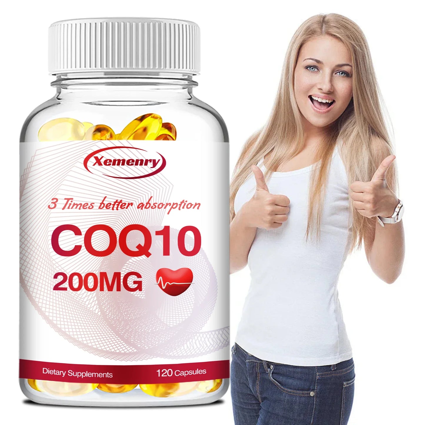 Coenzyme Q10 Supplement 200mg - Antioxidant, Circulation Support, Energy Production, Heart Health - 120 Capsules