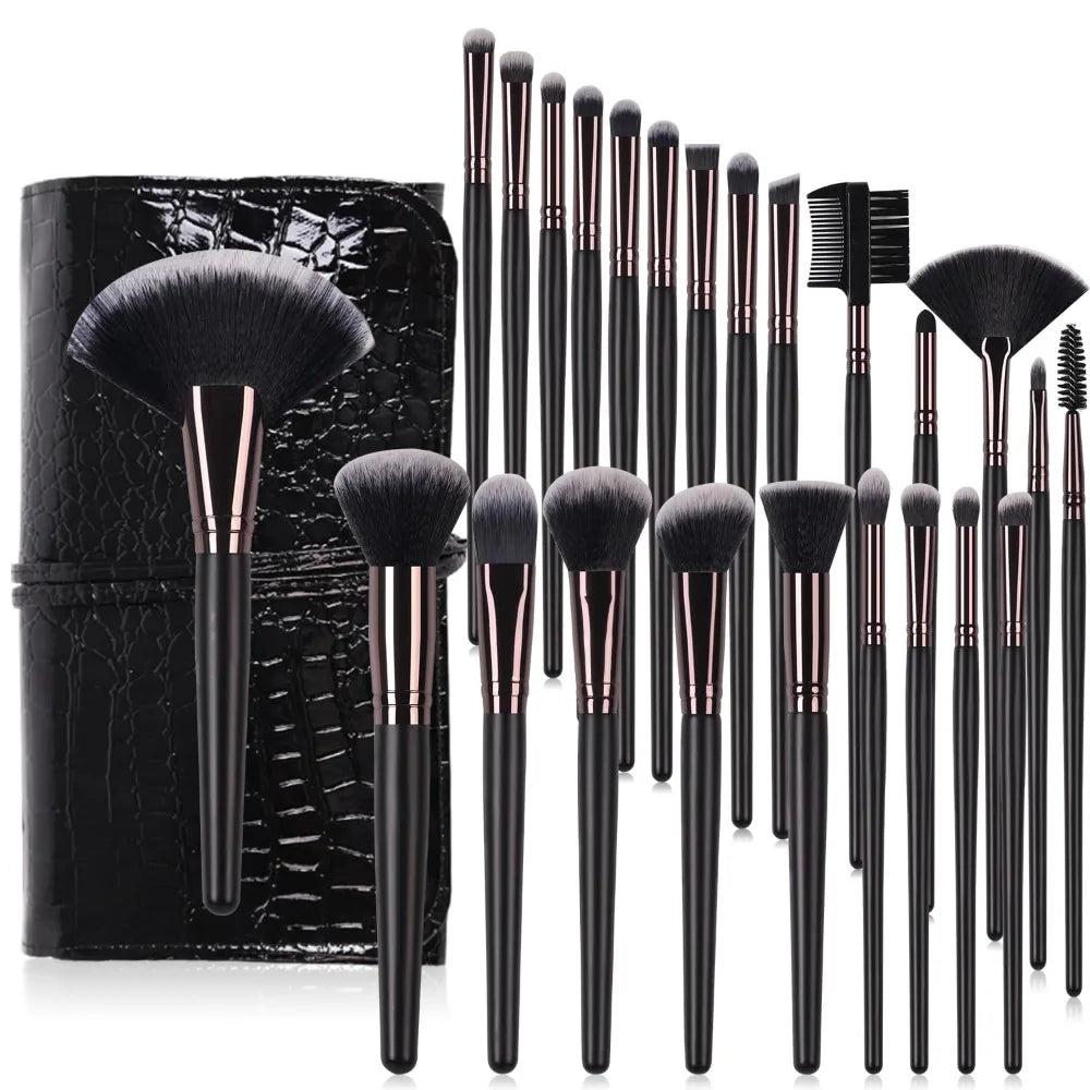Makeup Brushes 24pcs Makeup Brush Set Premium Synthetic Powder Foundation Contour Blush Concealer Eye Shadow Blending Liner Mak