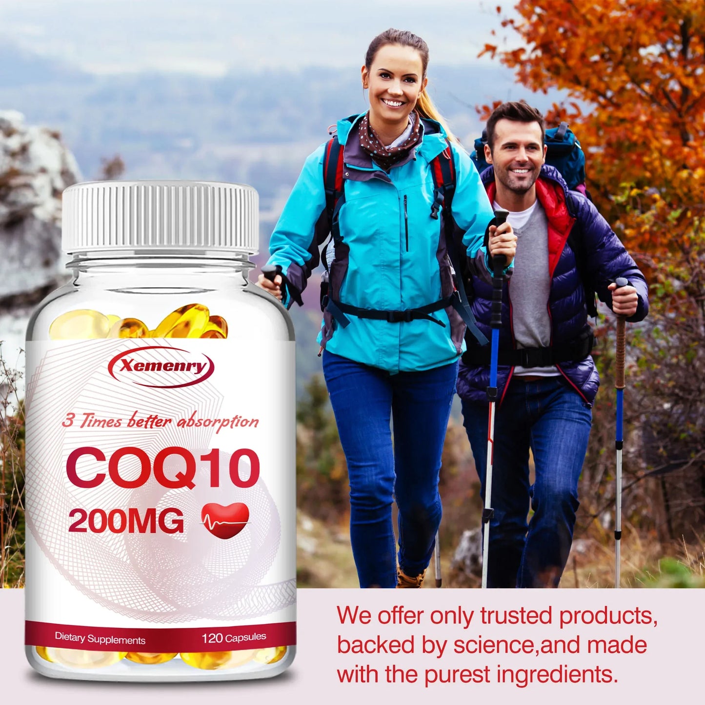 Coenzyme Q10 Supplement 200mg - Antioxidant, Circulation Support, Energy Production, Heart Health - 120 Capsules