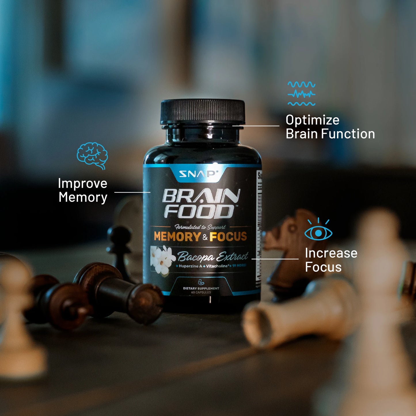 Vitamin B-6, Vitamin B.12 Supplement for Brain Health, Memory & Concentration Support, Brain Supplement, 60 Capsules