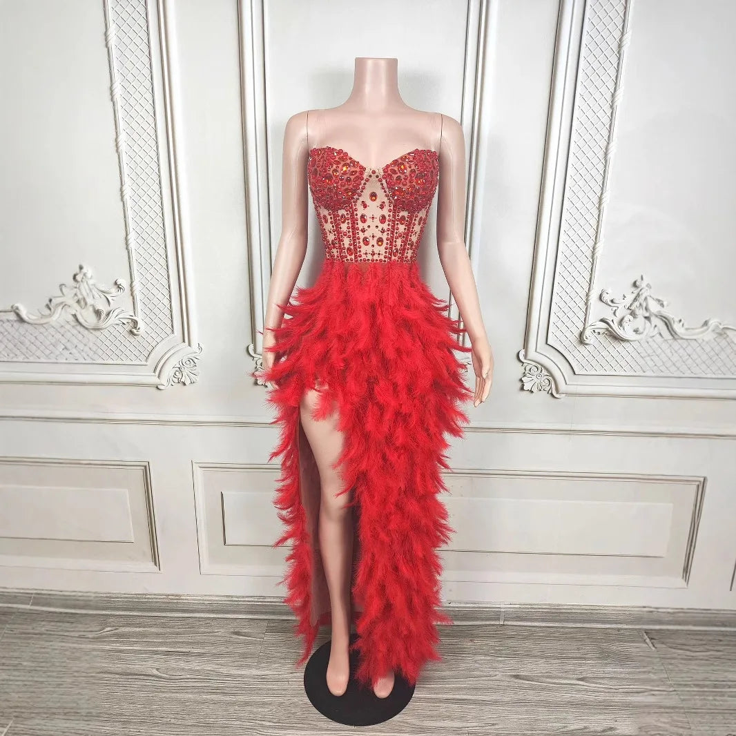 Premium Sense Rhinestone Fishtail Skirt Birthday High-end Light Luxury Dress Music Festival Female Singer Performance Clothes