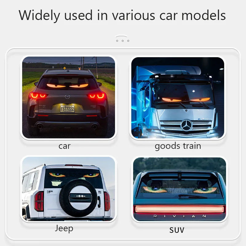 Car Truck Sign Board Devil's Eye Scrolling Animation LED Matrix Pixel Panel Remote Control LED Display Light Windshield Decor