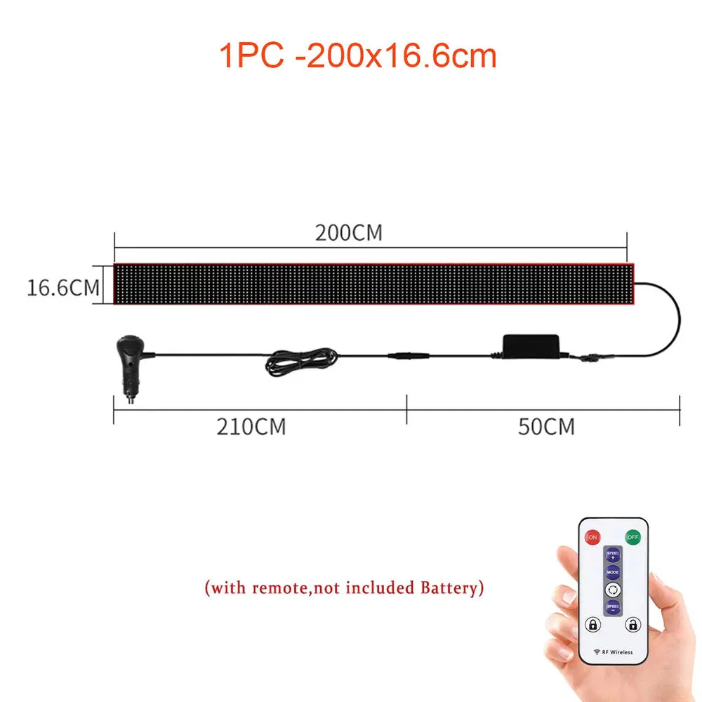 Car Truck Sign Board Devil's Eye Scrolling Animation LED Matrix Pixel Panel Remote Control LED Display Light Windshield Decor