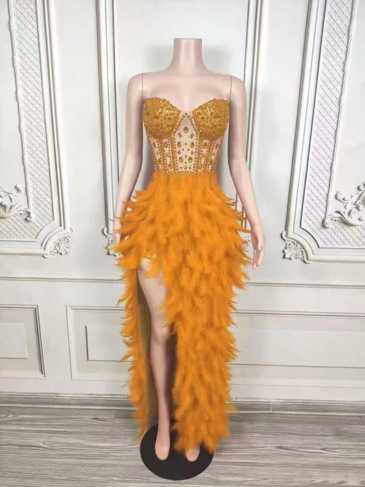 Premium Sense Rhinestone Fishtail Skirt Birthday High-end Light Luxury Dress Music Festival Female Singer Performance Clothes