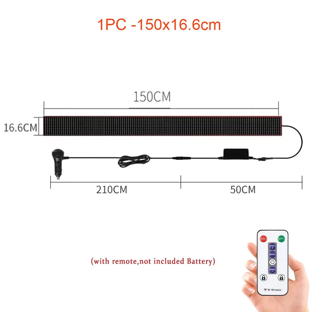 Car Truck Sign Board Devil's Eye Scrolling Animation LED Matrix Pixel Panel Remote Control LED Display Light Windshield Decor