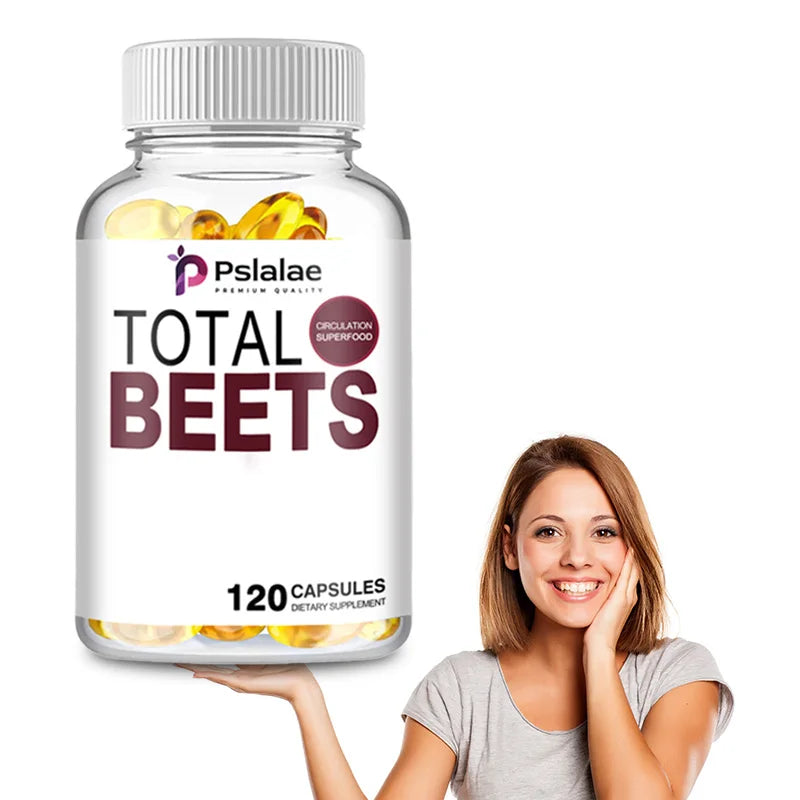 Total Beet Supplement - Promotes Circulation And Blood Flow, Heart Health - 120 Capsules