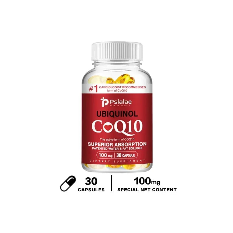 CoQ10 Capsules 100mg - Heart Healthy & Anti-Aging, Cardiovascular & Energy Supplement - Gluten Free, Non-GMOSupplements