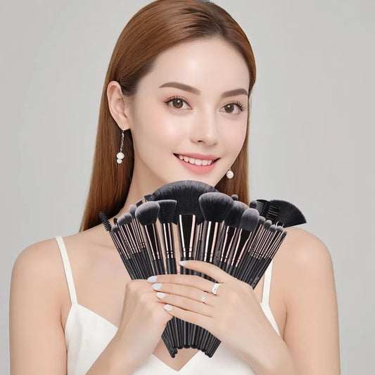 Makeup Brushes 24pcs Makeup Brush Set Premium Synthetic Powder Foundation Contour Blush Concealer Eye Shadow Blending Liner Mak