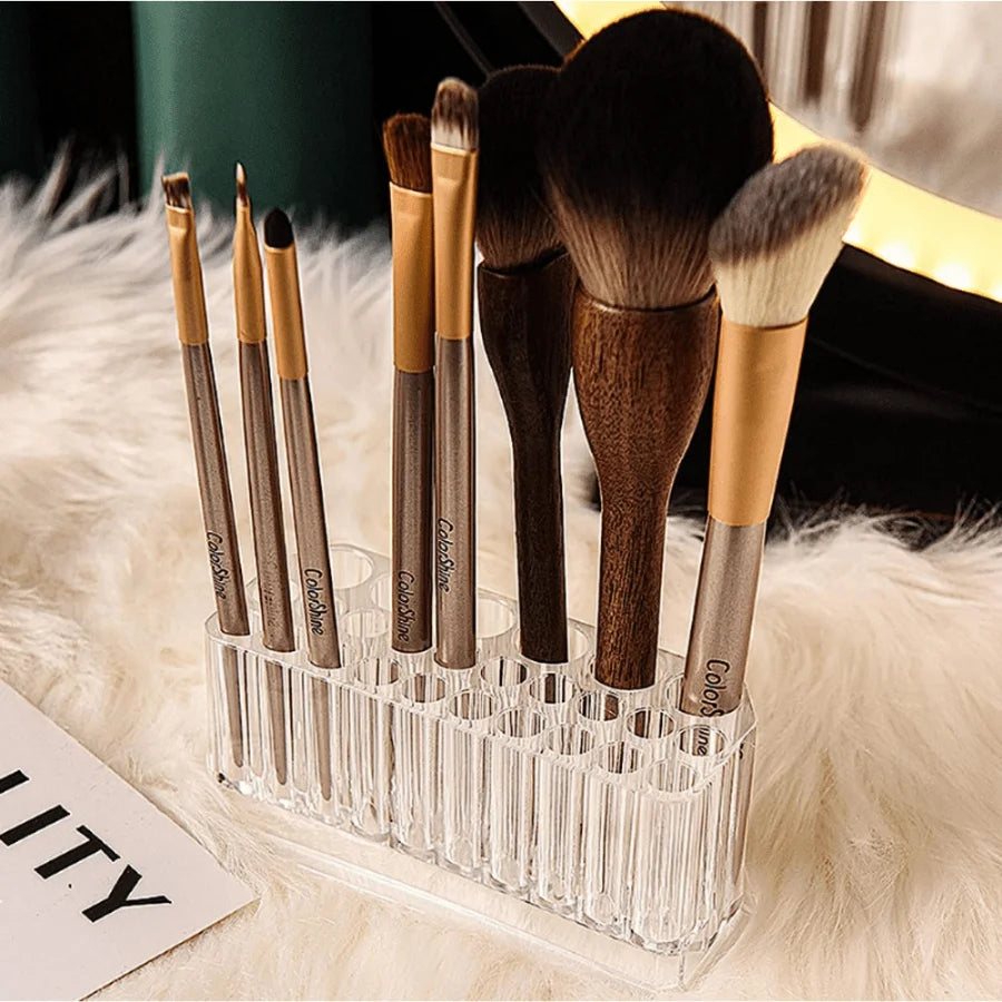 26 Hole Makeup Brush Holder That Easily Accommodates Makeup Brushes, Eyeliners, Lipsticks and Other Makeup Tools