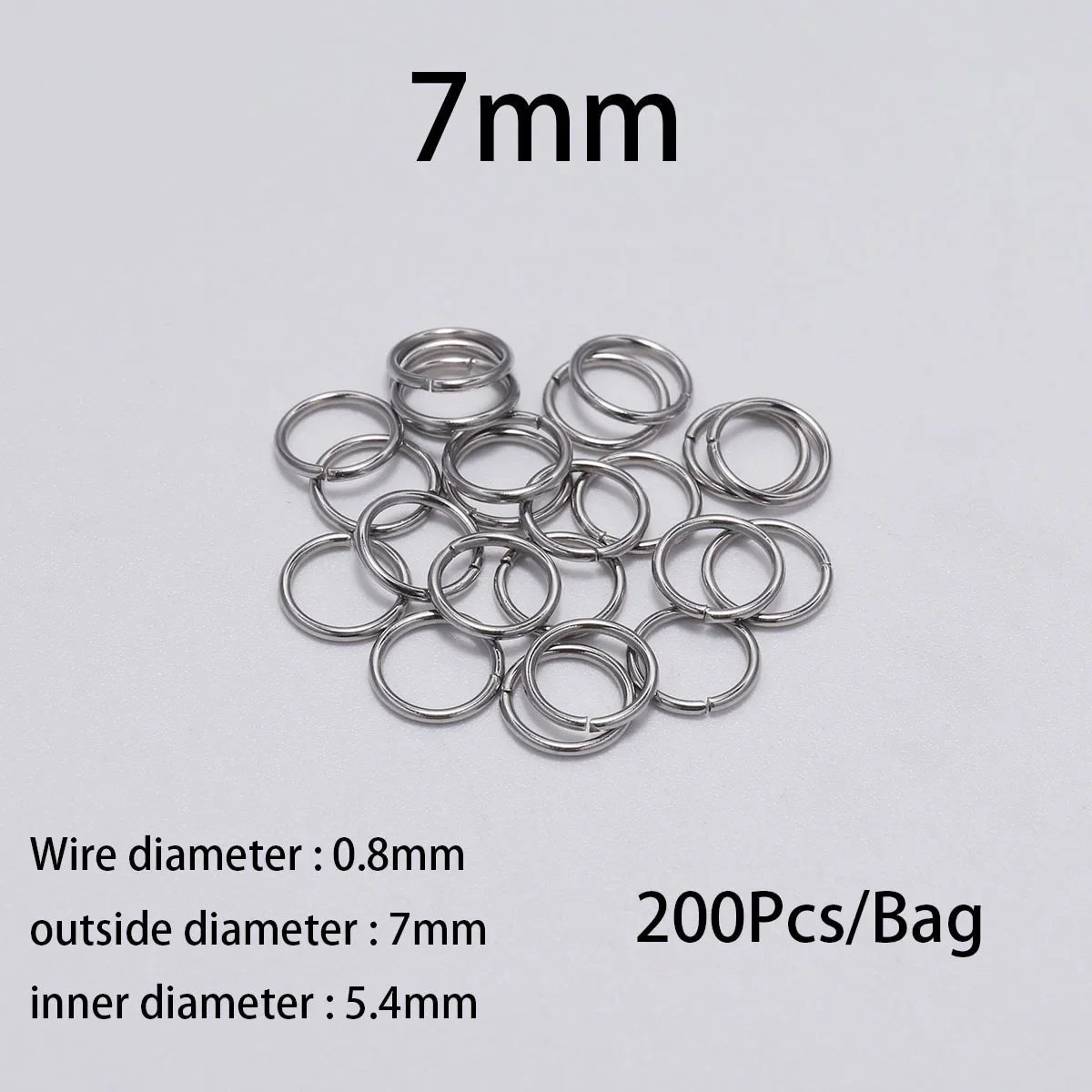 30-200Pcs 3-25mm Stainless Steel Split Ring Open Single Loops Jump Rings Connectors for DIY Jewelry Making Findings Accessories