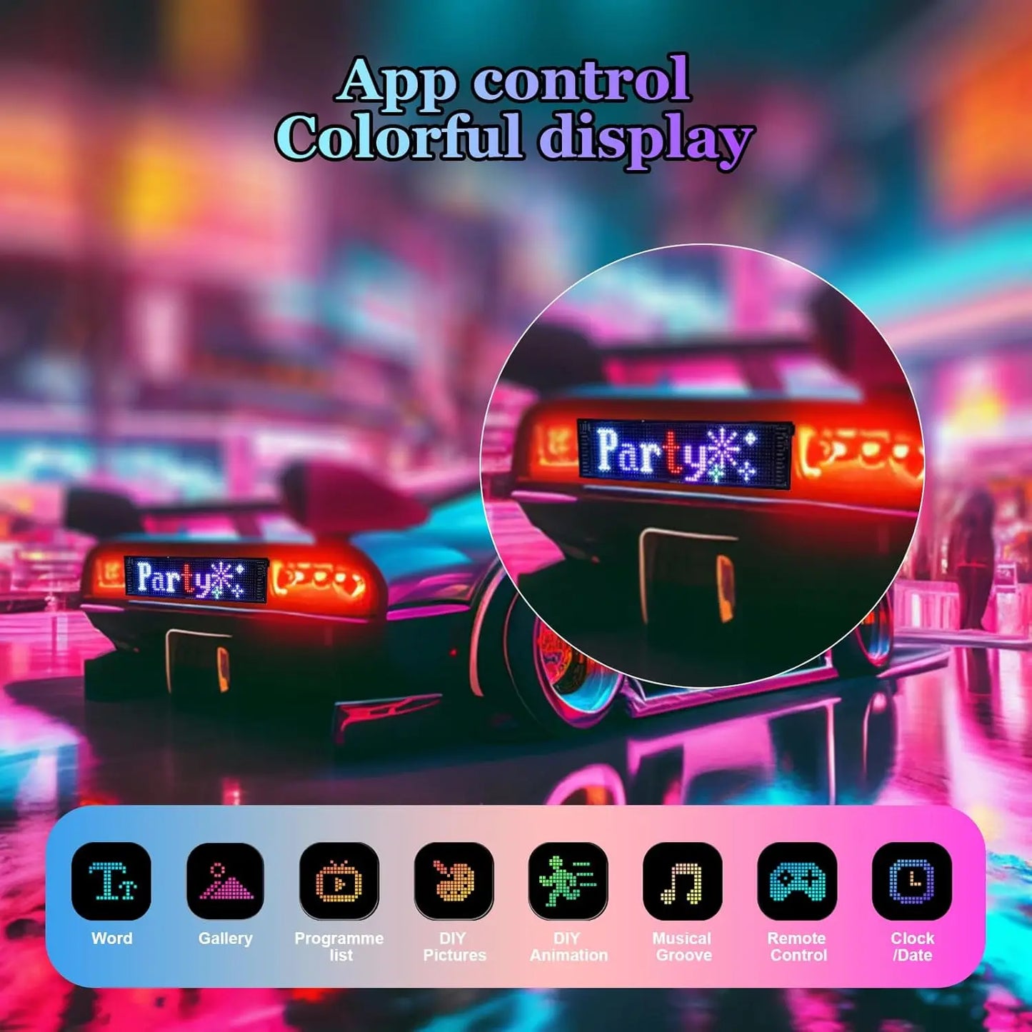 LED Sign Matrix Pixel Panel Scrolling Bright Led Eyes For Truck Signboard Flexible USB LED Car Sign Bluetooth App DIY Control