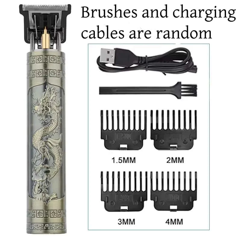 2025 T9 HairClipper Beard Shaving Body Hair Trimmer Clippers Electric Machine Men Haircut Machine 0mm Barber ShaverDragon Carved